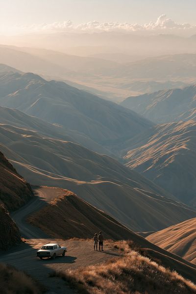 Golden Mountain Vista Photography Poster.