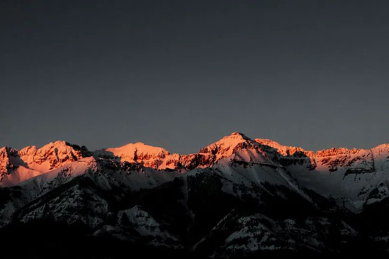 Mountain-sunset view Telluride, once mining. poster detail