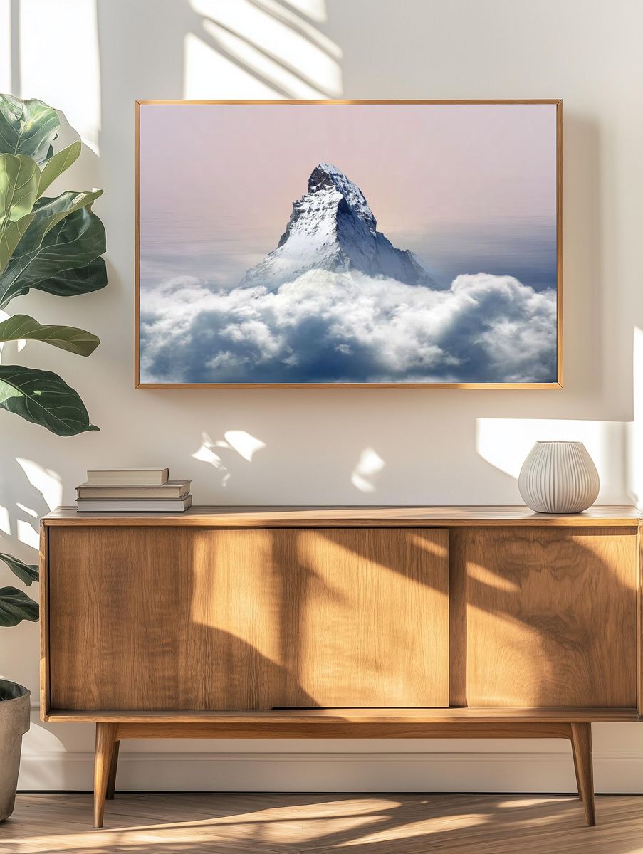 Majestic Mountain Peak — Nature Print. — room view 3