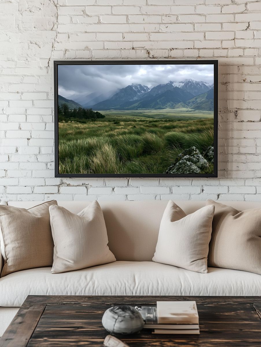 Misty Mountain Valley Photography Poster. — room view 1