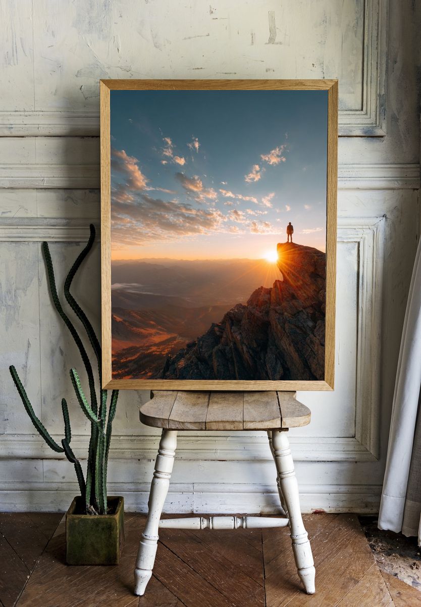 Mountain Sunset Adventure Poster. — room view 1