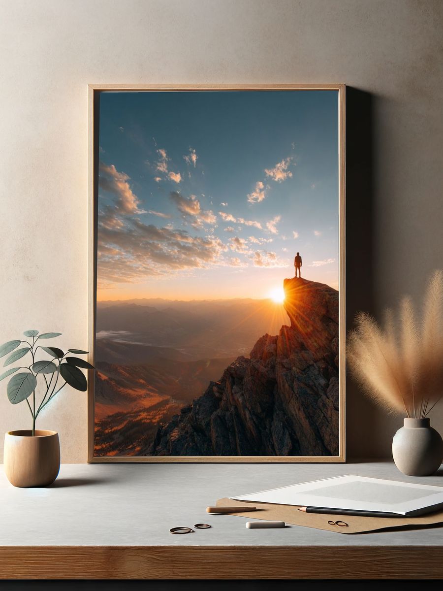 Mountain Sunset Adventure Poster. — room view 2