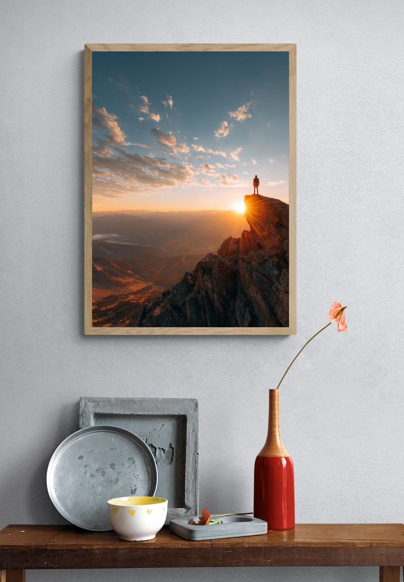 Mountain Sunset Adventure Poster. — room view 3