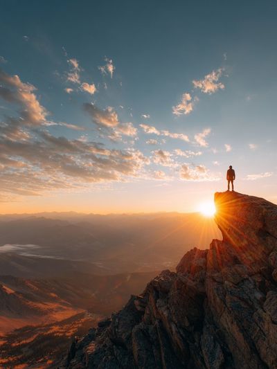 Mountain Sunset Adventure Poster. poster