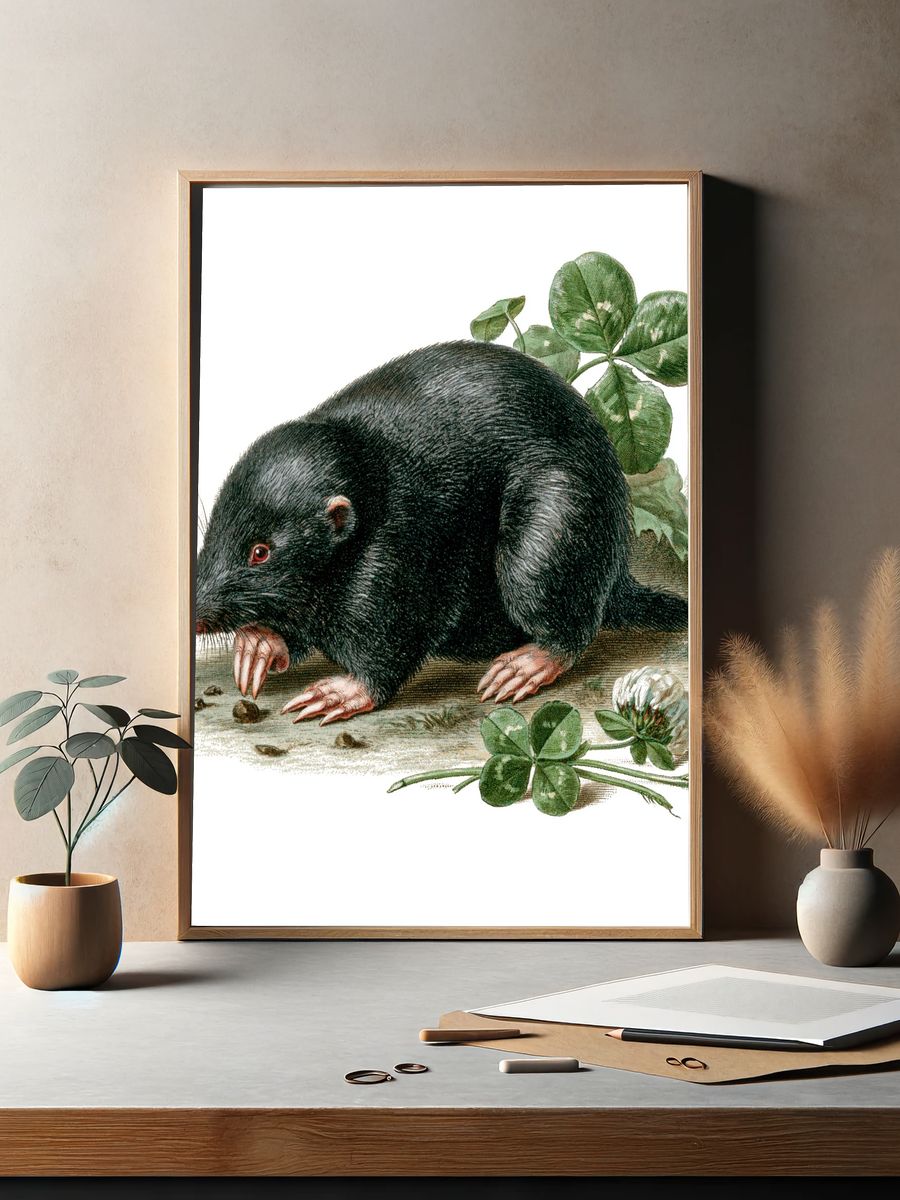Black Mole Botanical Print. — room view 2