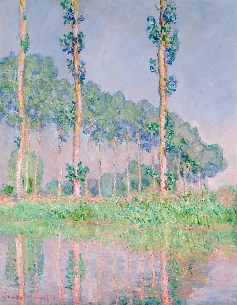 Claude Monet 's Poplars, Pink. poster detail