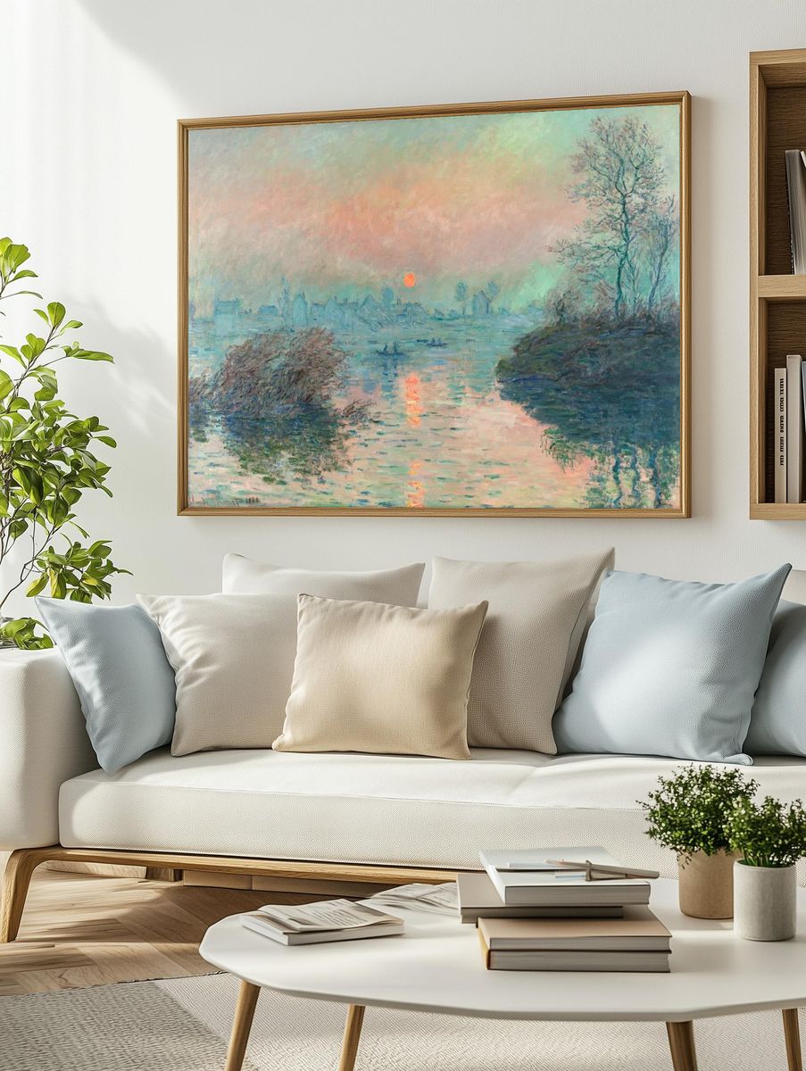 Sun setting Seine Lavacourt (1880). — room view 2