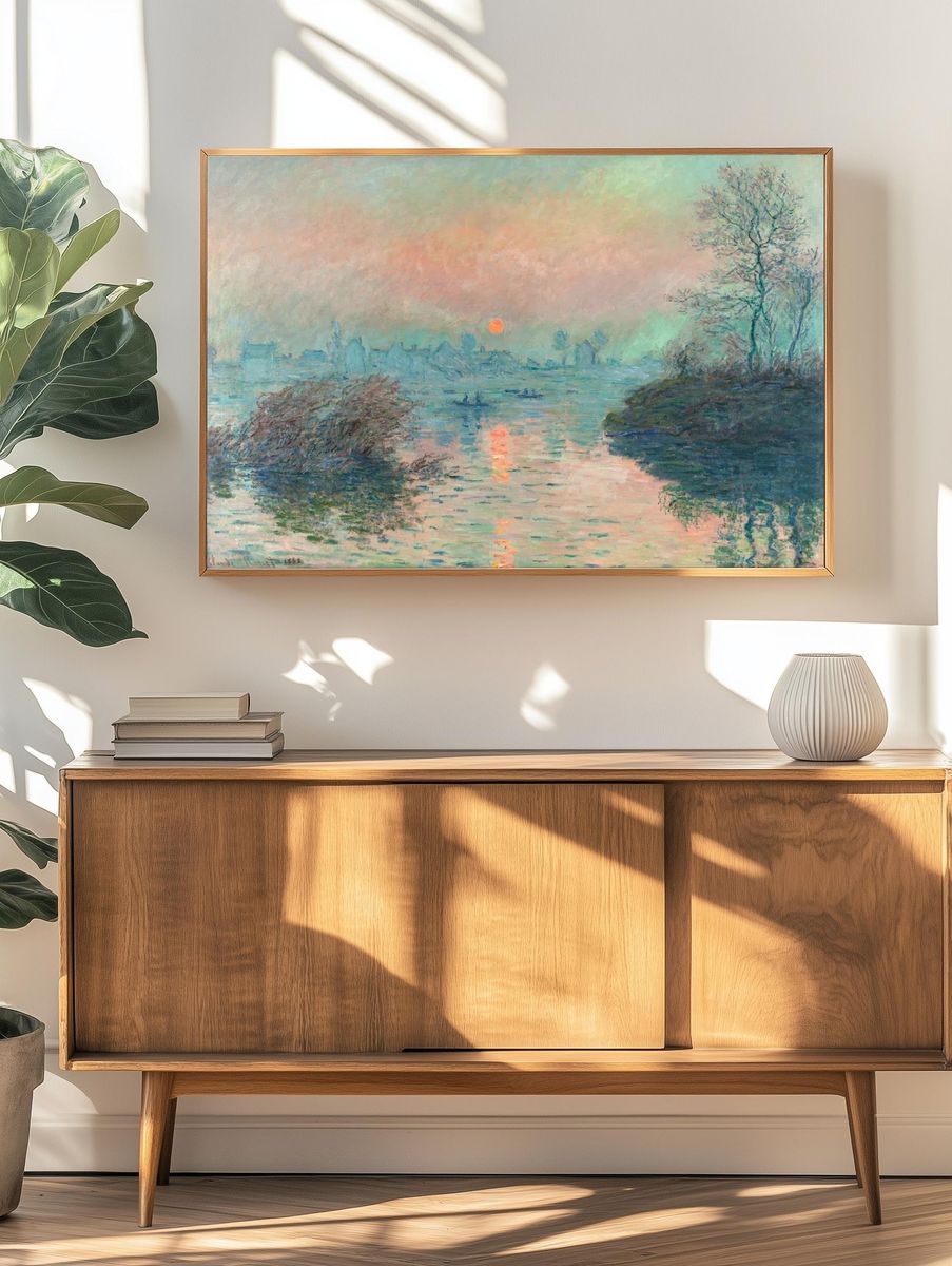 Sun setting Seine Lavacourt (1880). — room view 3