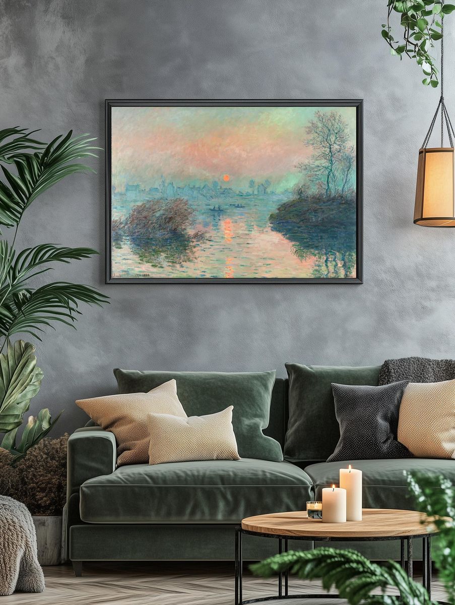 Sun setting Seine Lavacourt (1880). — room view 4
