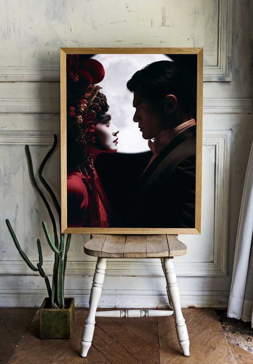 Moonlit Lovers Photography Poster. room preview