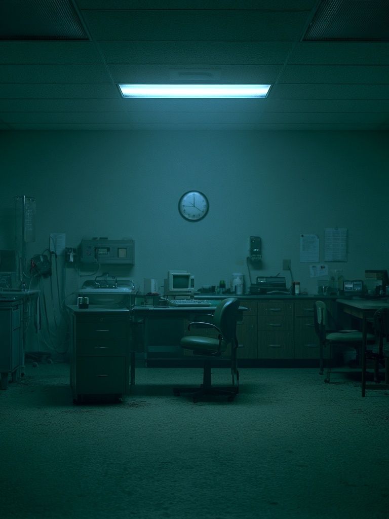 Dim Medical Office Photography Poster. poster detail