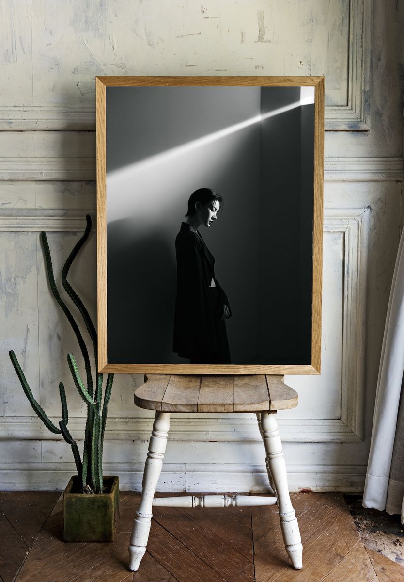 Monochrome Portrait Light Poster. — room view 1