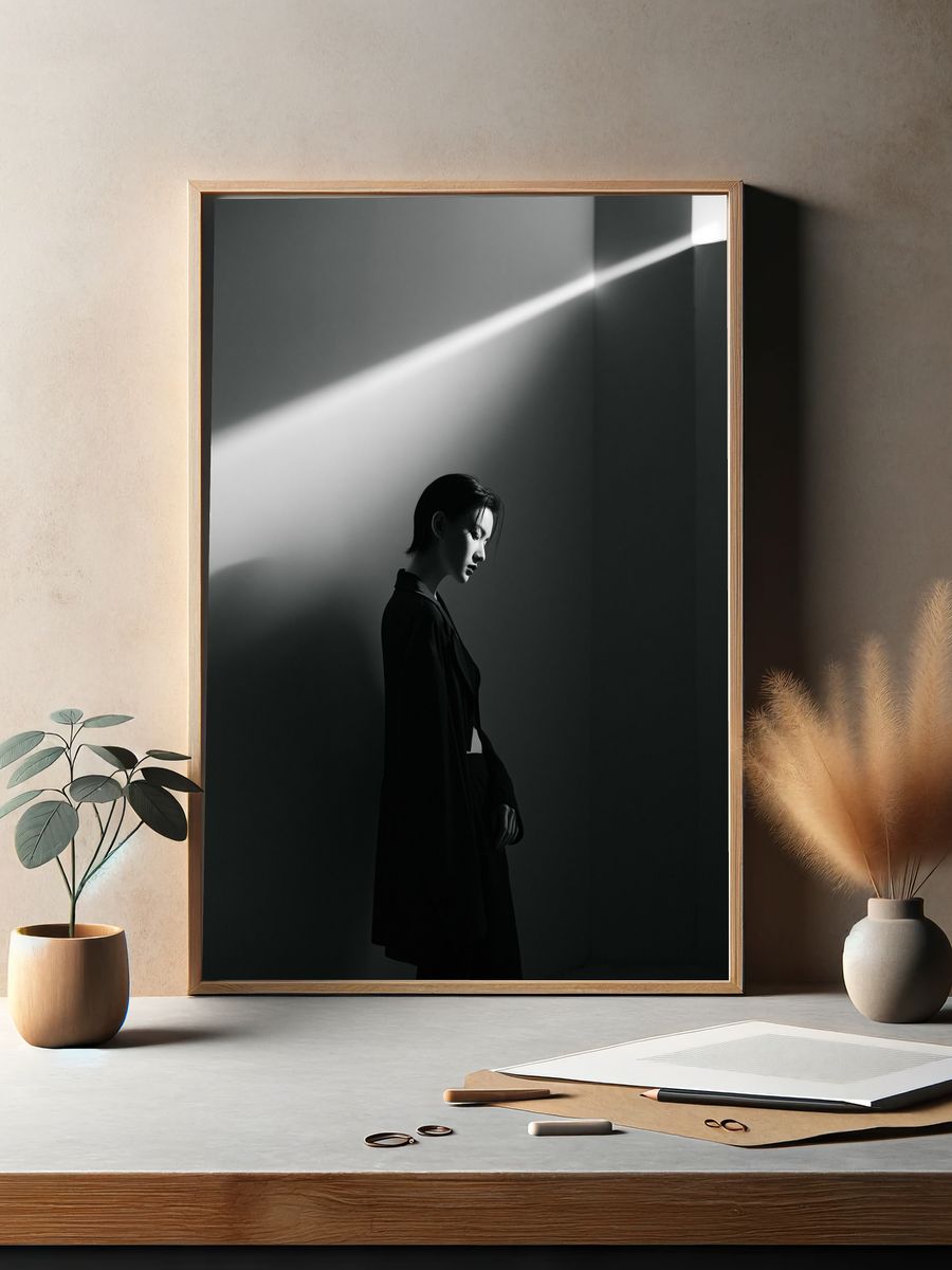 Monochrome Portrait Light Poster. — room view 2