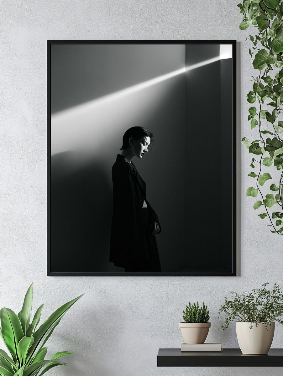 Monochrome Portrait Light Poster. — room view 4