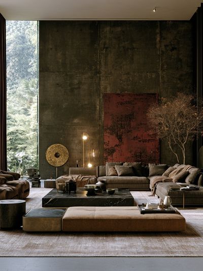 Moody Modern Living Room Photography Poster. poster