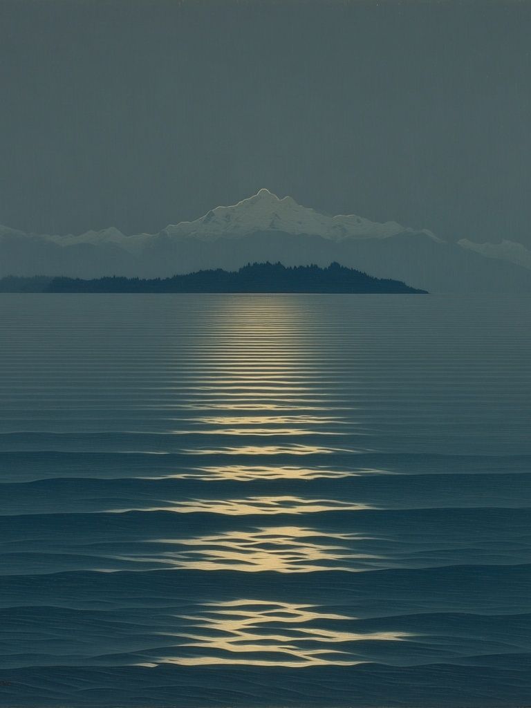 Moonlit Ocean Reflection — Fine Art Print. poster detail