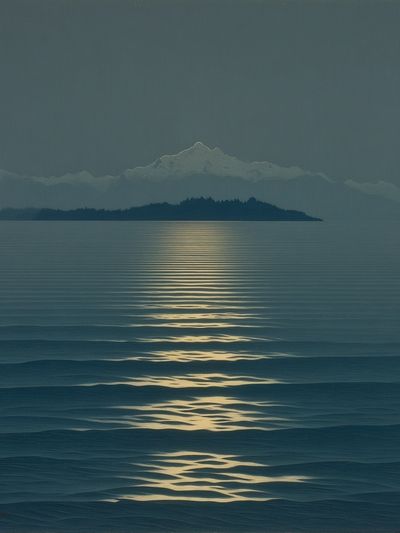 Moonlit Ocean Reflection — Fine Art Print. poster print