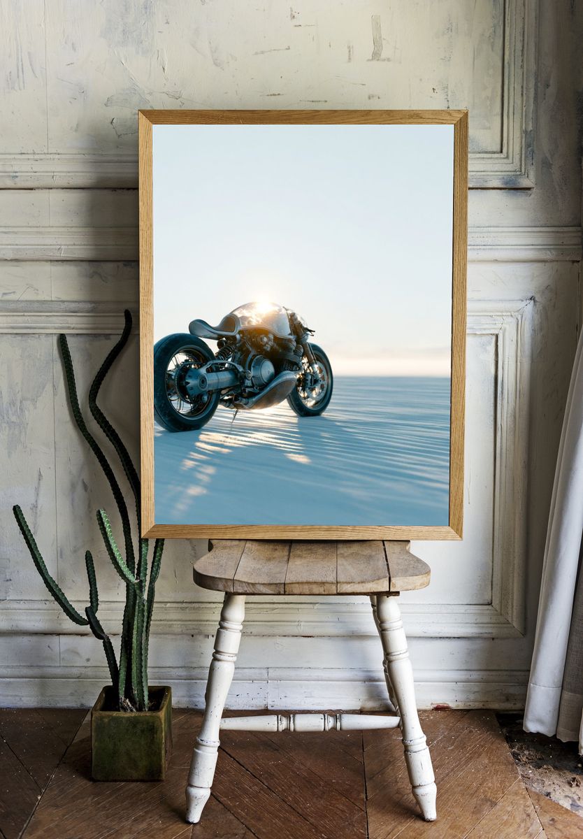 Desert Motorcycle Photography Poster. — room view 1