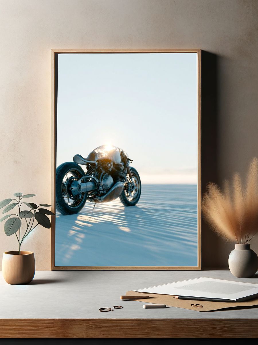 Desert Motorcycle Photography Poster. — room view 2