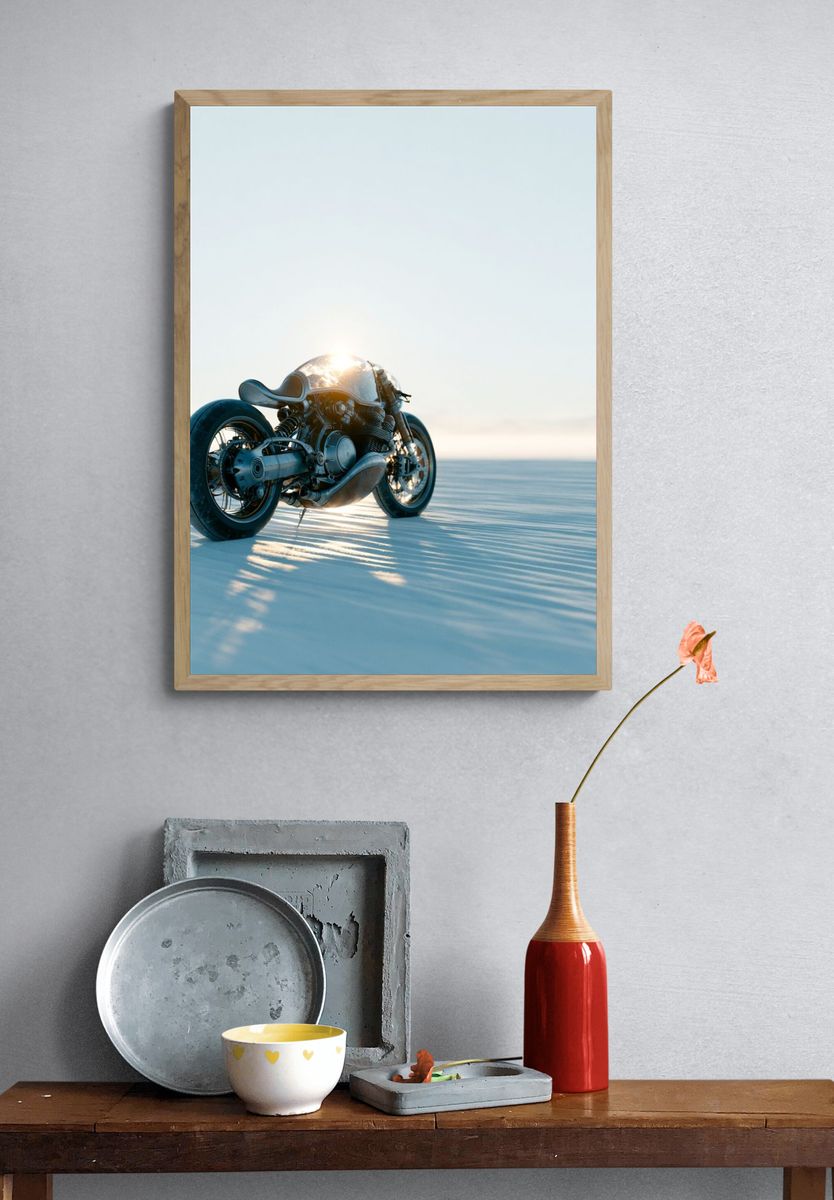 Desert Motorcycle Photography Poster. — room view 3