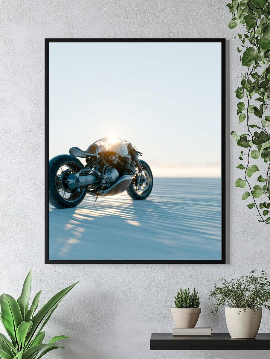 Desert Motorcycle Photography Poster. — room view 4