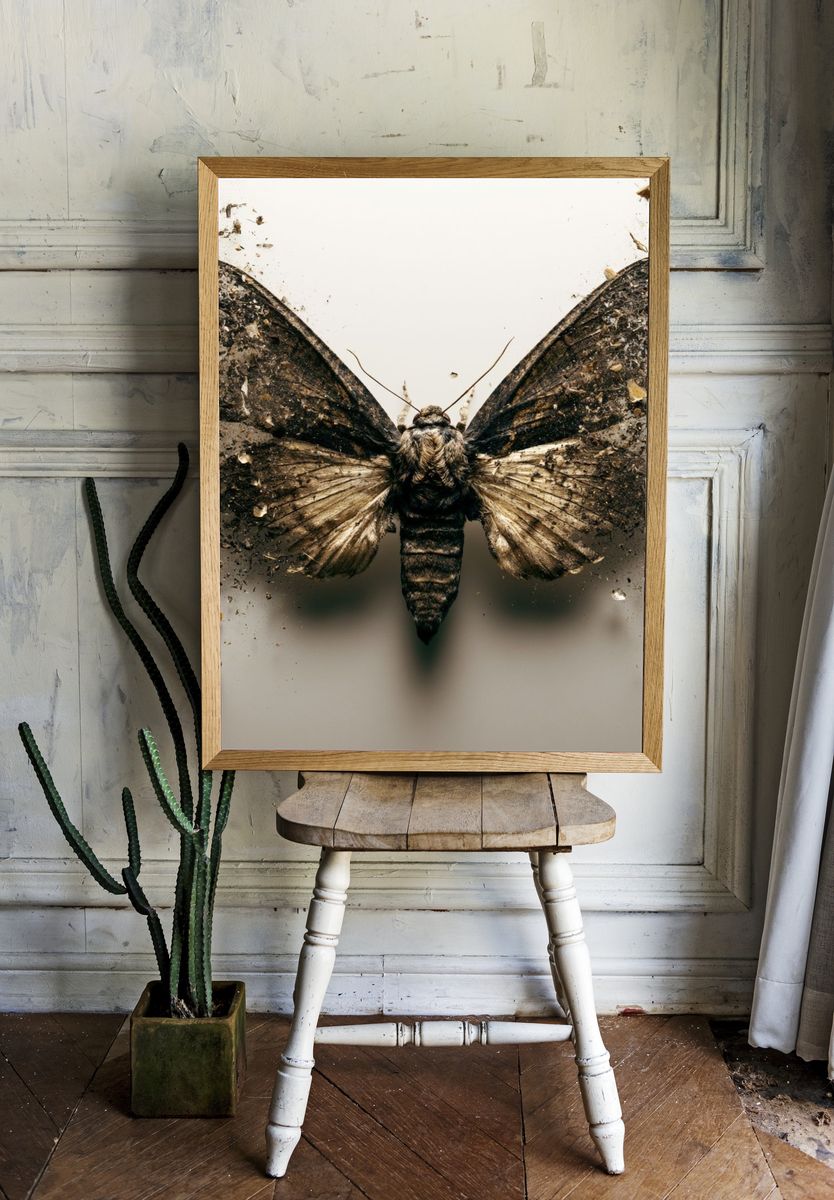 Moth Debris Photography Poster. — room view 1