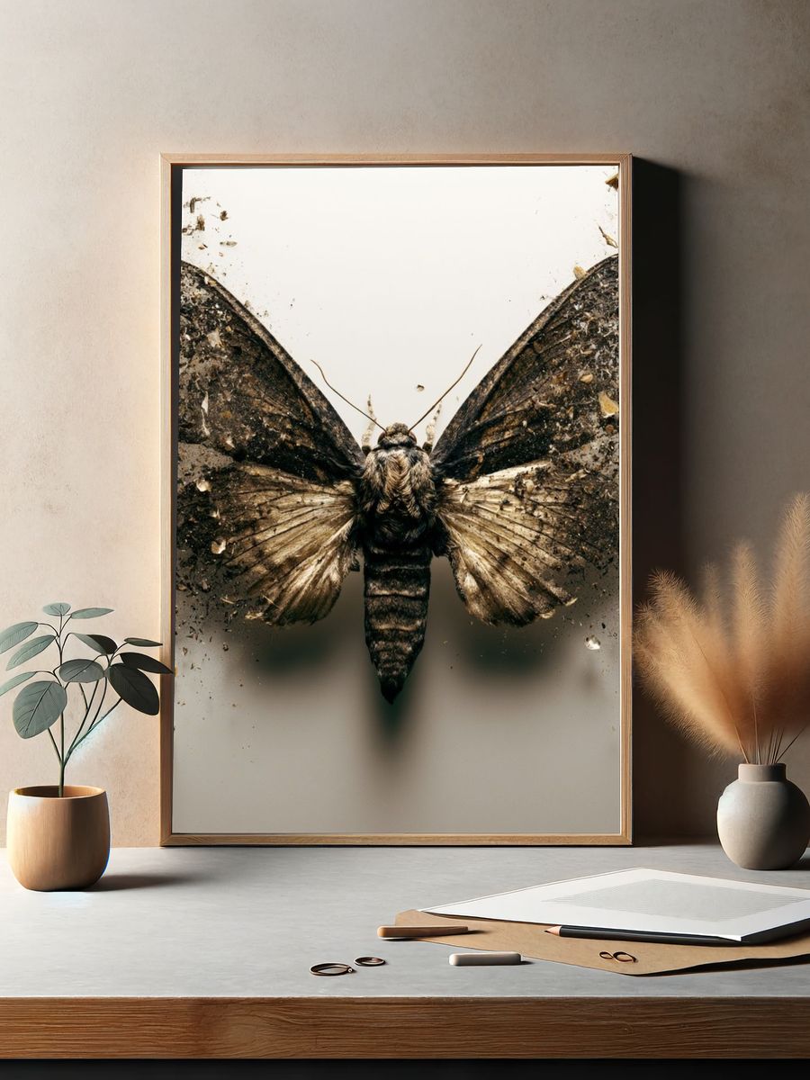 Moth Debris Photography Poster. — room view 2