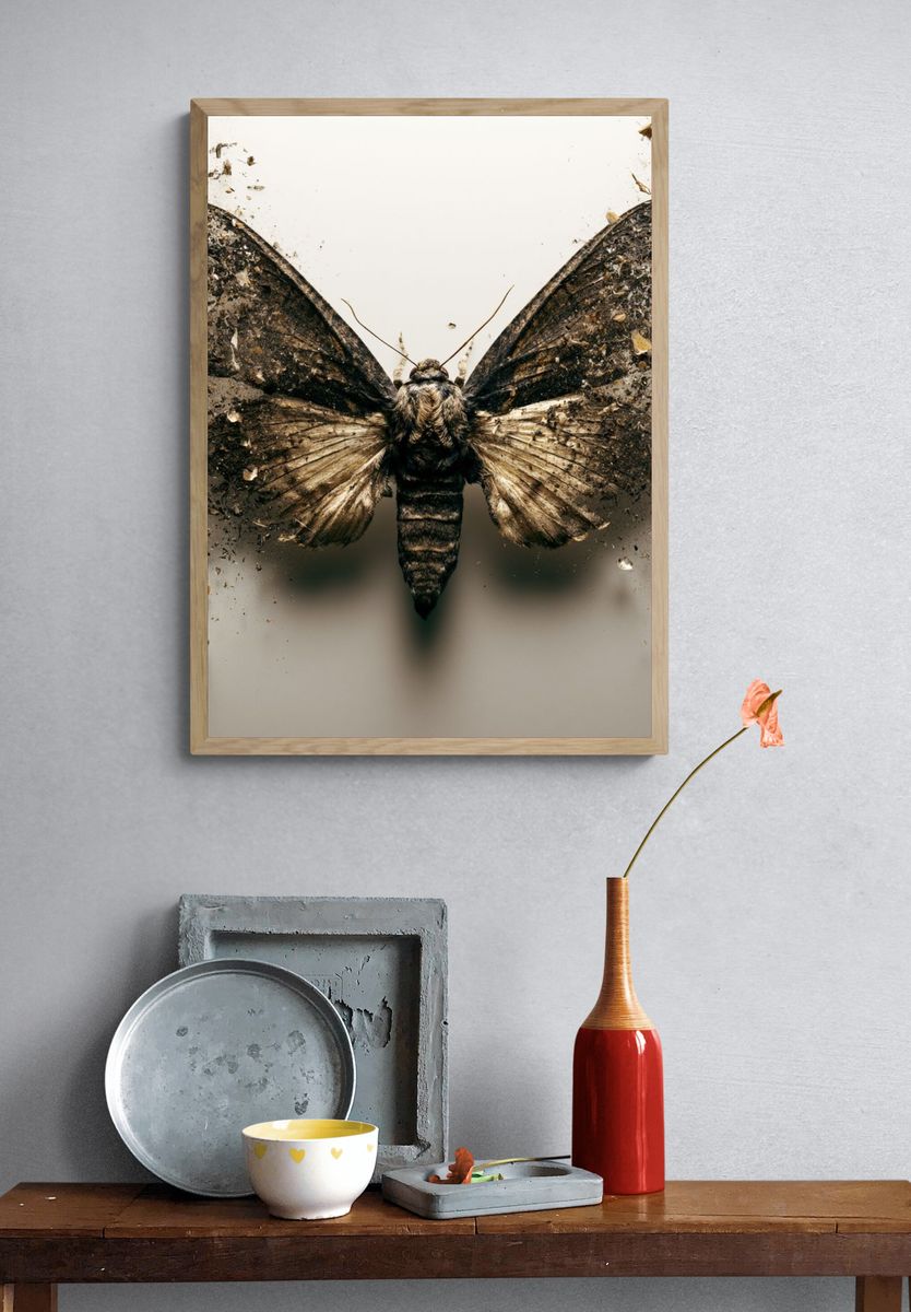Moth Debris Photography Poster. — room view 3