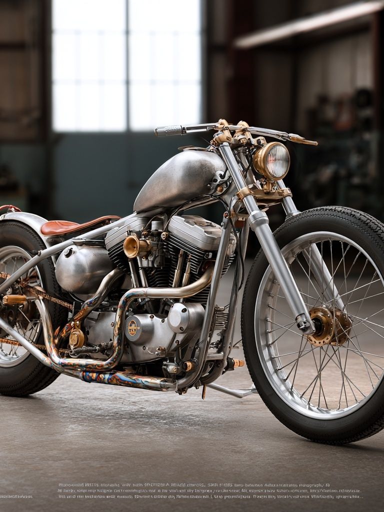 Custom Chopper Motorcycle Photography Poster. poster detail