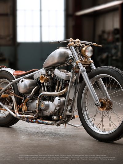 Custom Chopper Motorcycle Photography Poster. poster