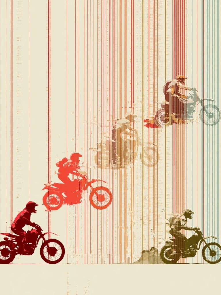 Motocross Riders Abstract Poster. poster — sport art