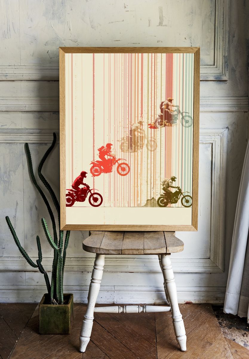 Motocross Riders Abstract Poster. room preview