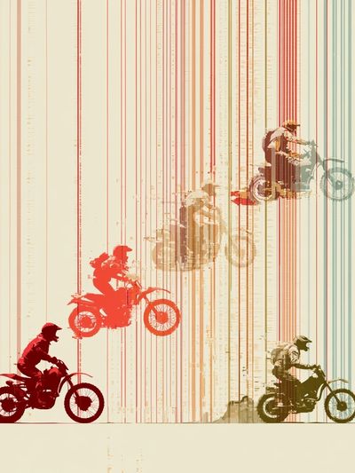 Motocross Riders Abstract Poster. poster