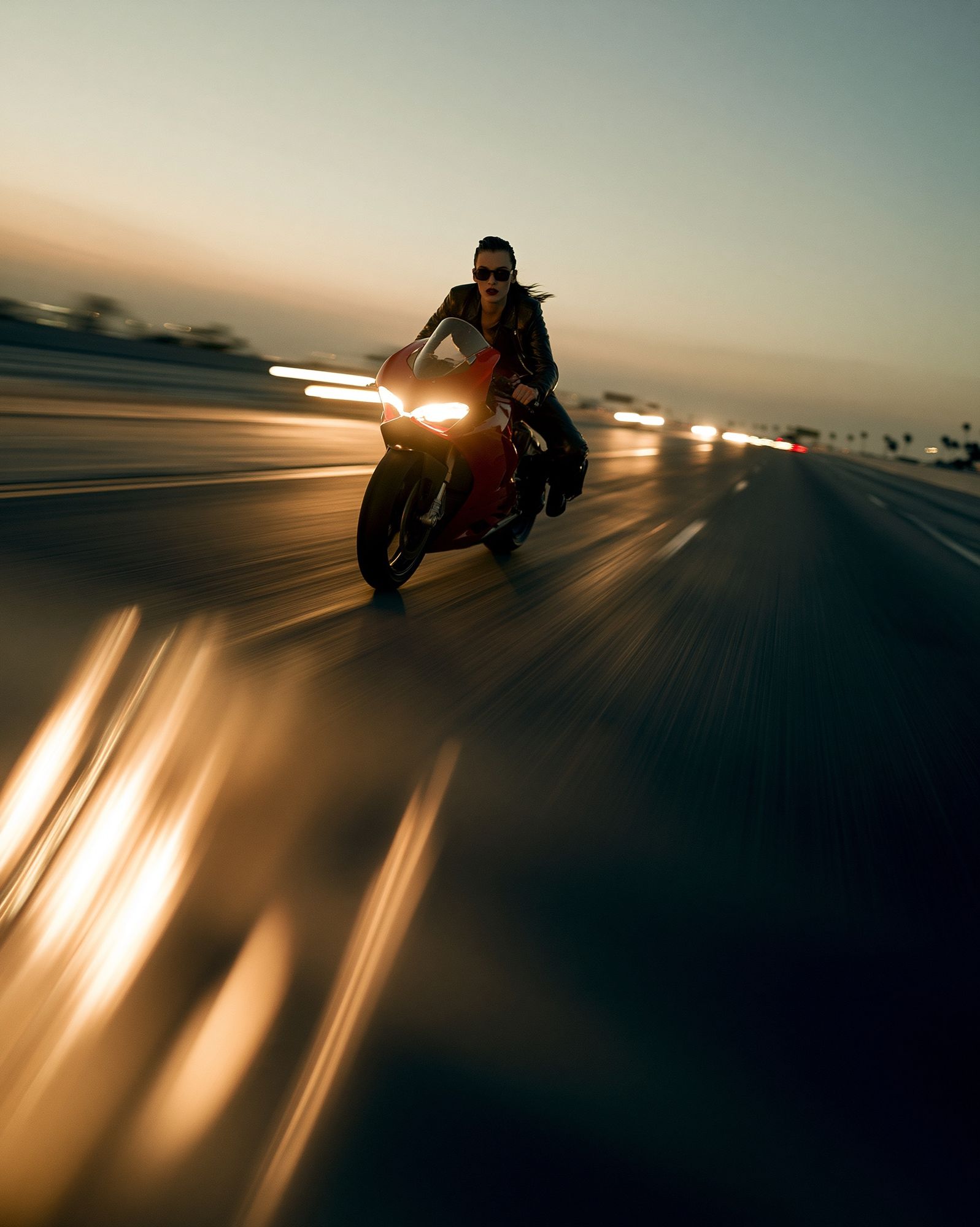 Motorcycle Rider at Sunset Photography Poster. poster — photography art