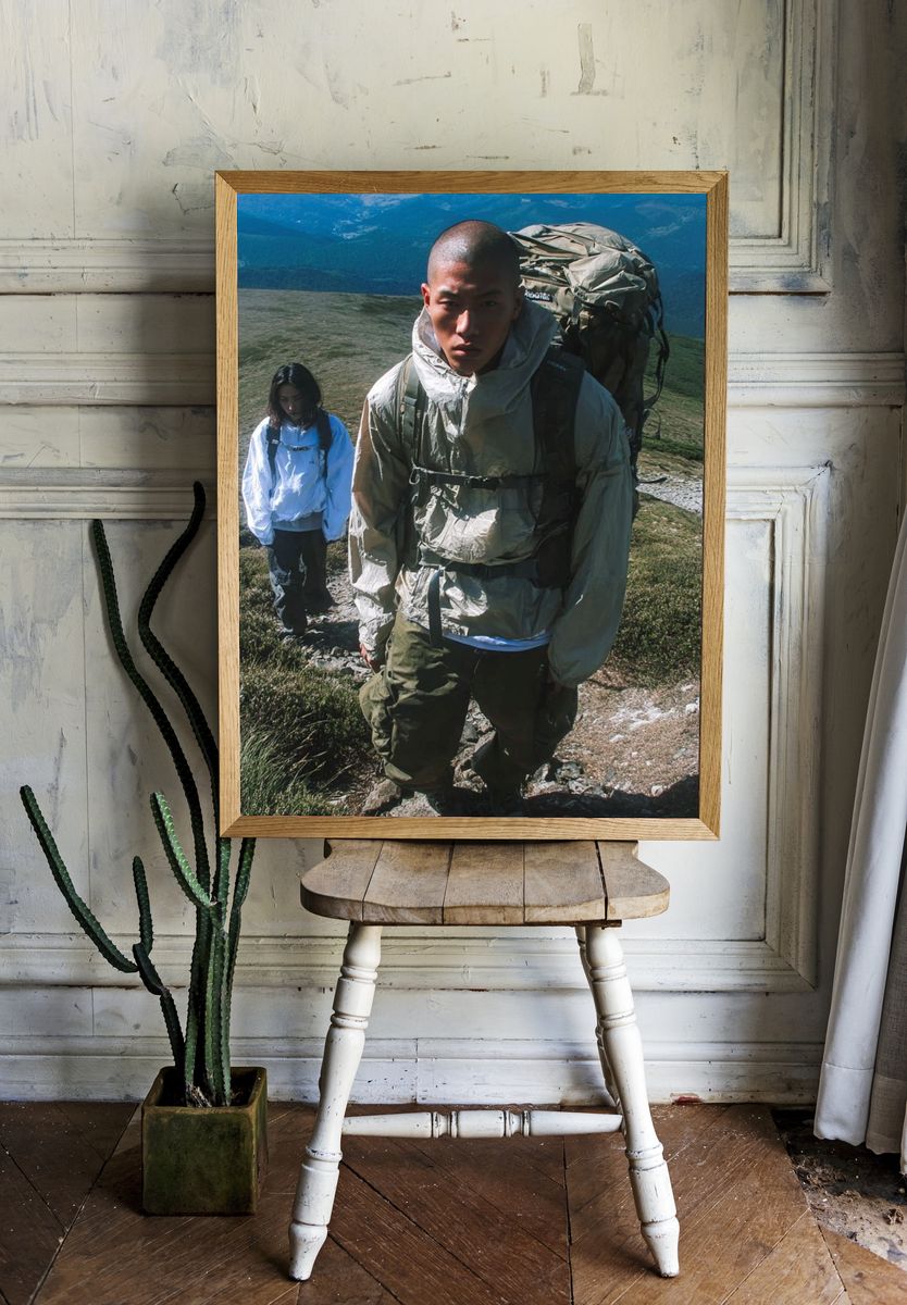 Mountain Hikers Photography Poster. — room view 1