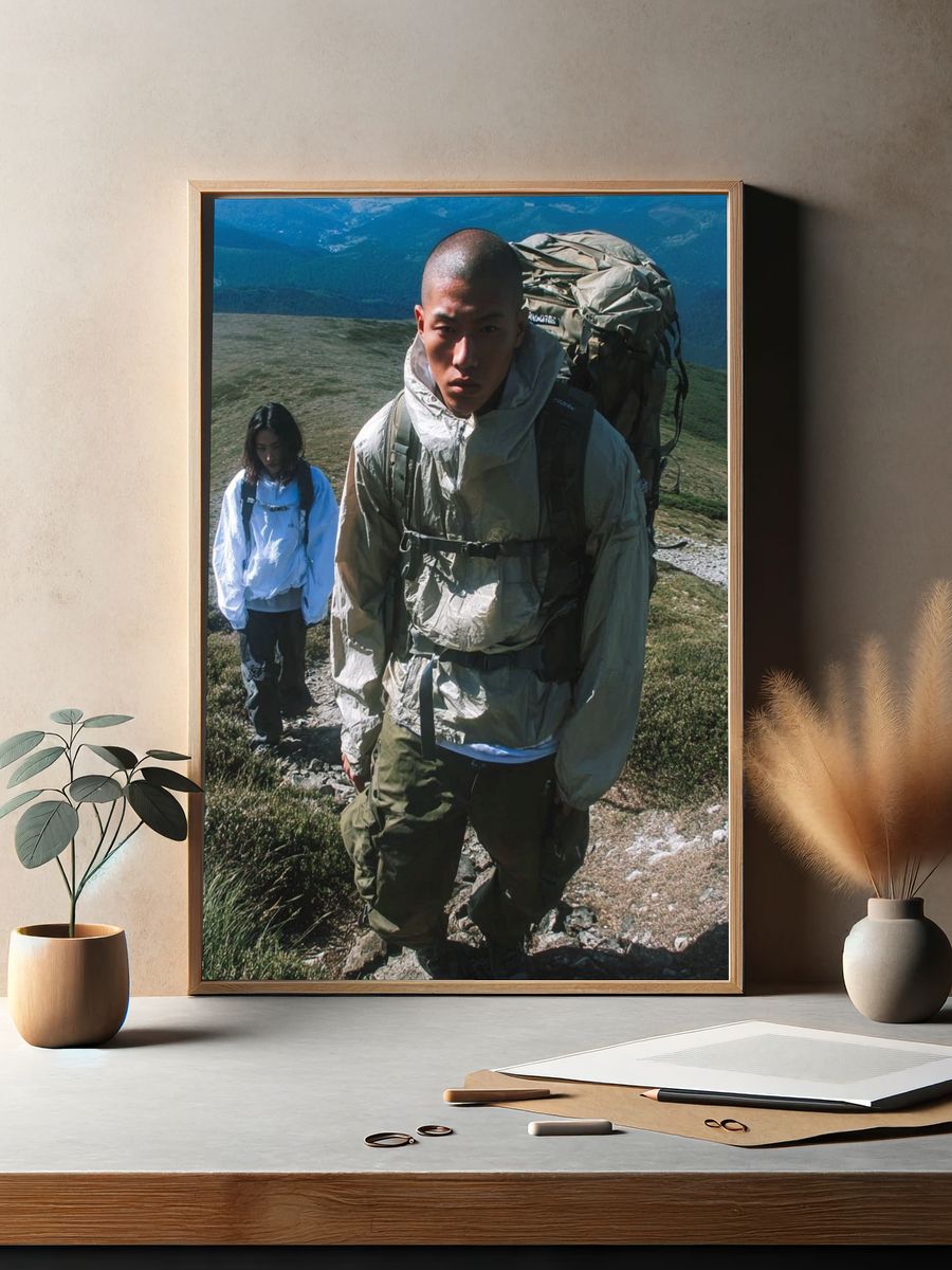Mountain Hikers Photography Poster. — room view 2