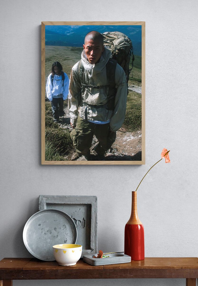 Mountain Hikers Photography Poster. — room view 3