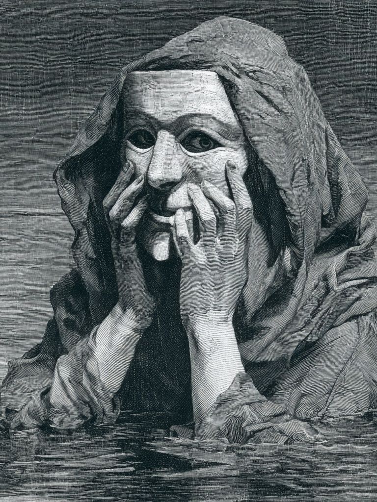 Mourning Figure Engraving Poster. poster detail
