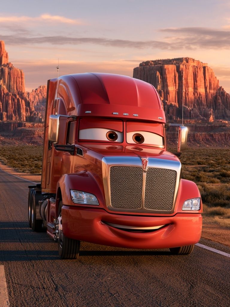 Lightning McQueen Desert Road Poster. poster — movies art