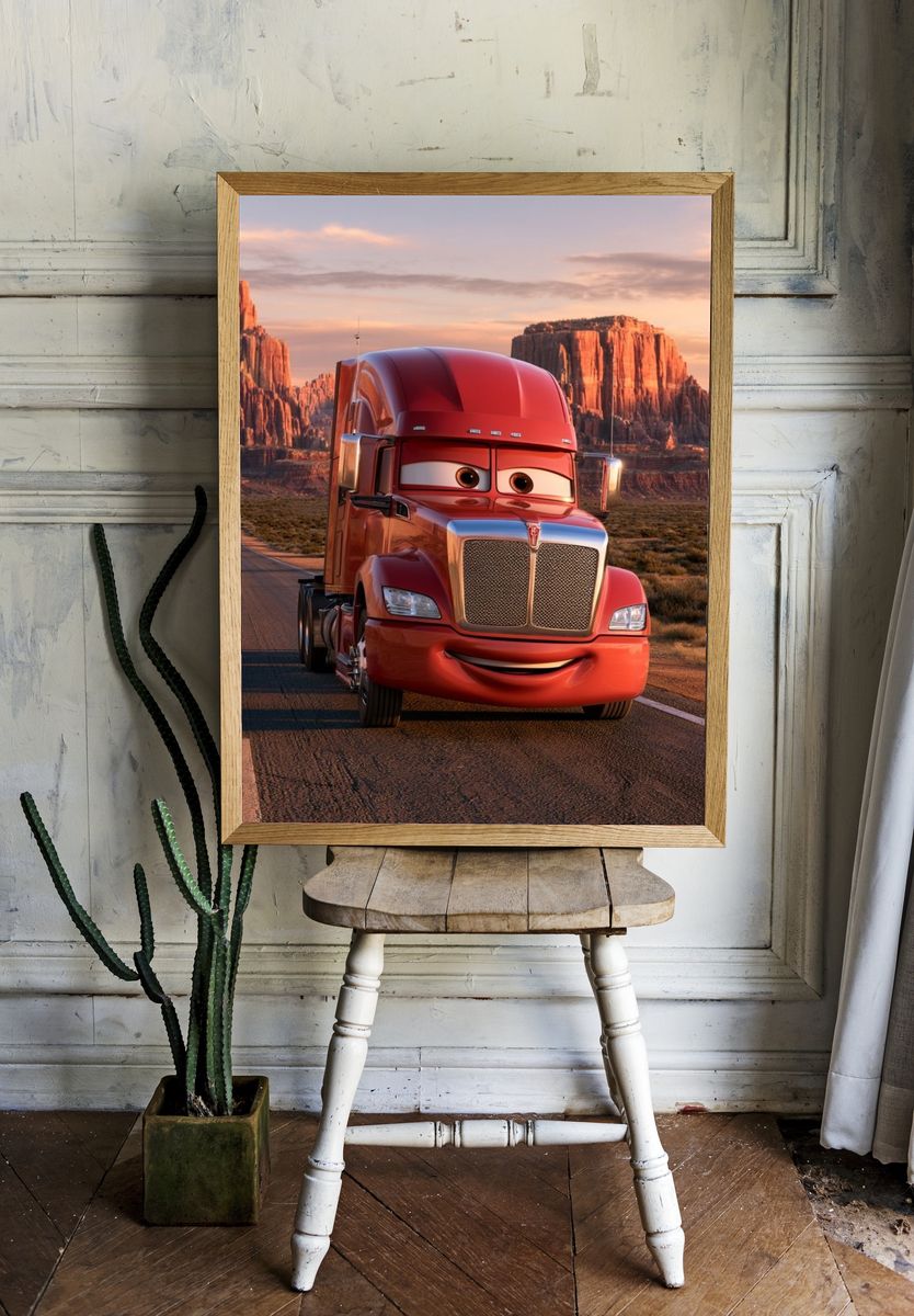Lightning McQueen Desert Road Poster. room preview