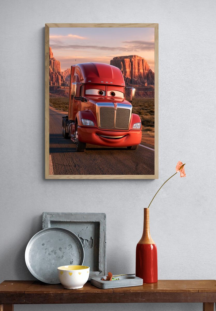 Lightning McQueen Desert Road Poster. — room view 3