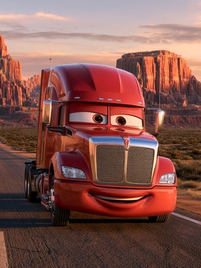 Lightning McQueen Desert Road Poster.