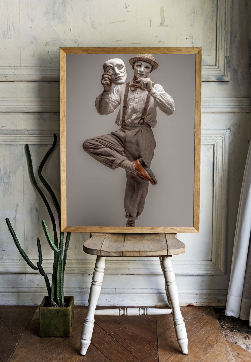 Masked Dancer Portrait Print. — room view 1