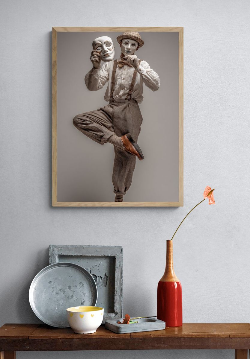 Masked Dancer Portrait Print. — room view 3