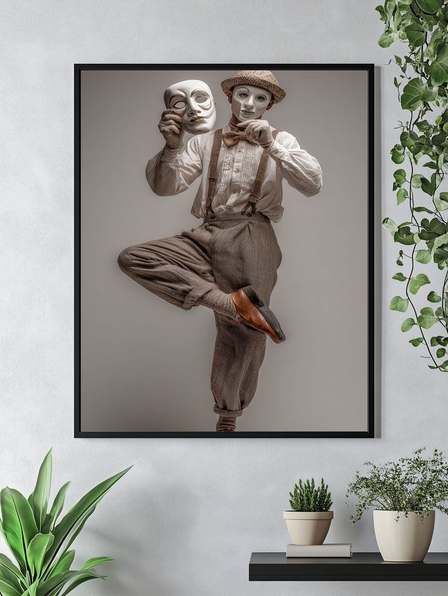 Masked Dancer Portrait Print. — room view 4