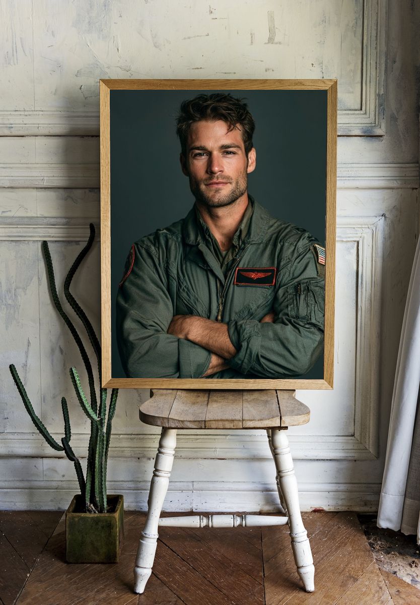 Military Portrait Photography Poster. — room view 1