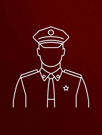 Minimal Police Officer Line Art Poster