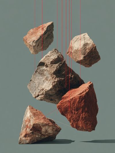 Suspended Rocks — Minimalist Print