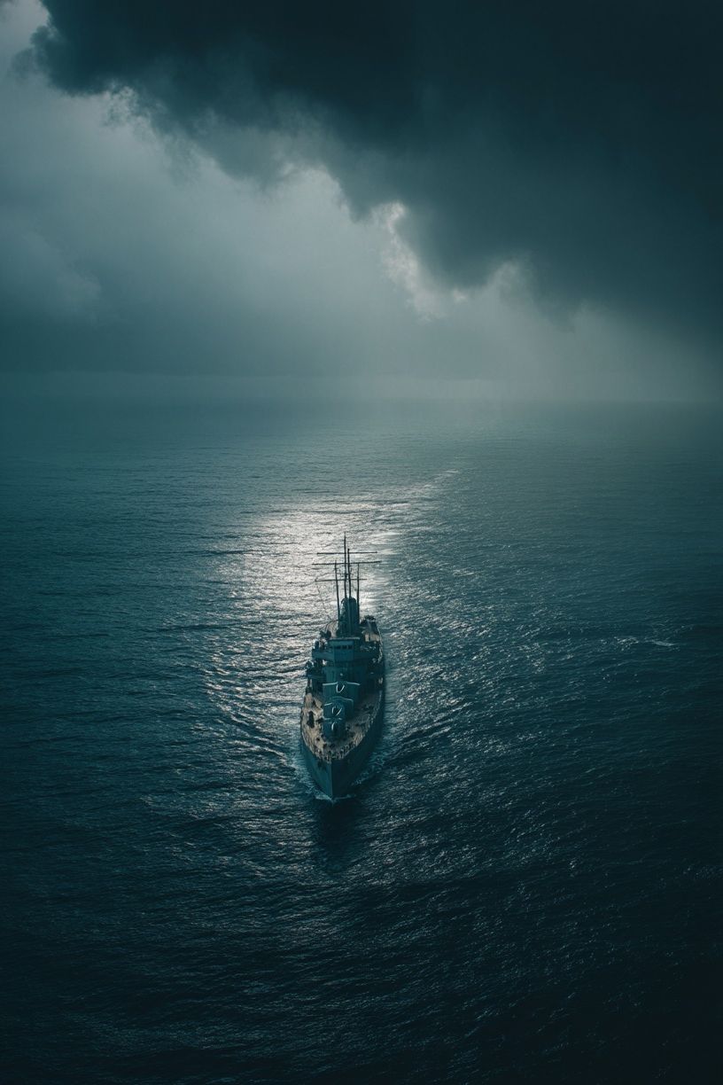 Mysterious Ship at Sea — Photography Print. poster detail