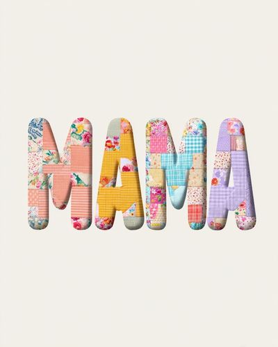 Mama Patchwork Typography Poster. poster